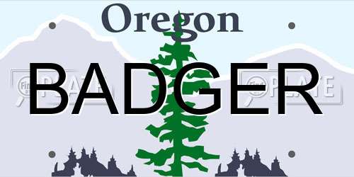 BADGER Oregon License Plate