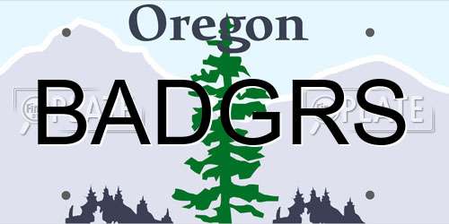 BADGRS Oregon License Plate