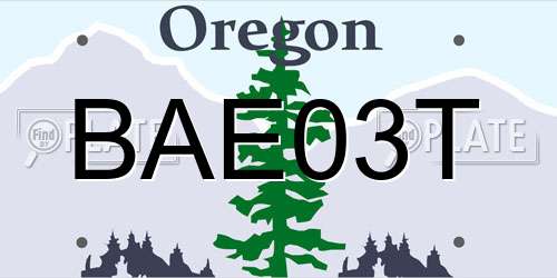 BAE03T Oregon License Plate