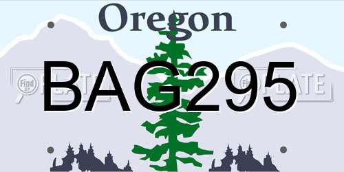 BAG295 Oregon License Plate
