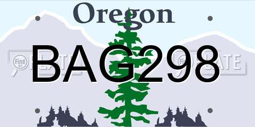BAG298 Oregon License Plate