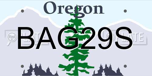 BAG29S Oregon License Plate