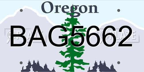 BAG5662 Oregon License Plate