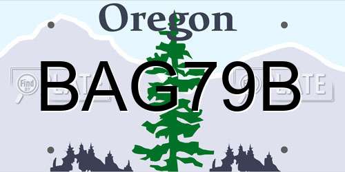 BAG79B Oregon License Plate