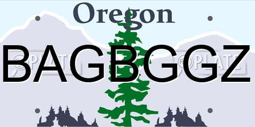 BAGBGGZ Oregon License Plate