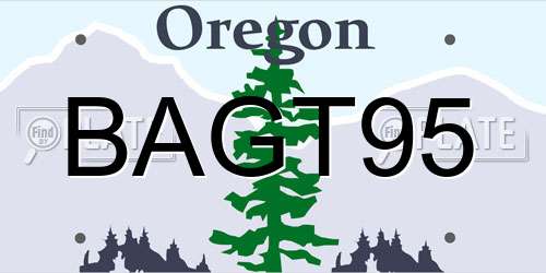 BAGT95 Oregon License Plate
