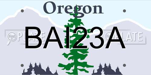 BAI23A Oregon License Plate