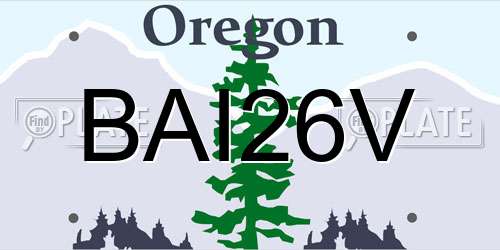 BAI26V Oregon License Plate
