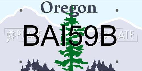 BAI59B Oregon License Plate