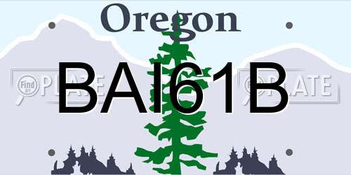 BAI61B Oregon License Plate