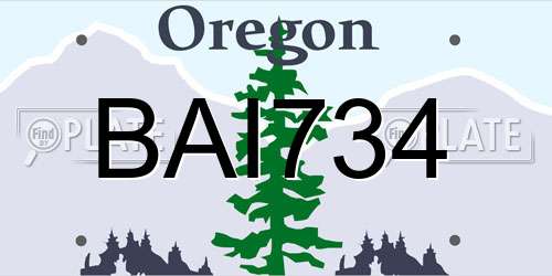 BAI734 Oregon License Plate