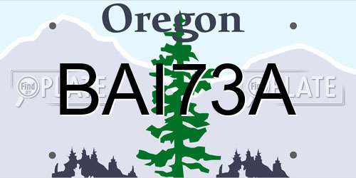 BAI73A Oregon License Plate