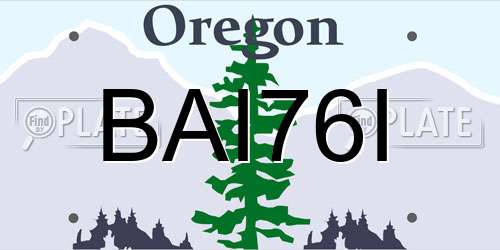 BAI76I Oregon License Plate