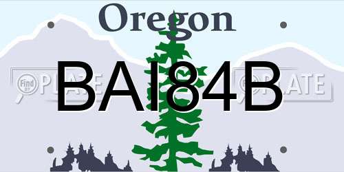 BAI84B Oregon License Plate