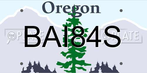BAI84S Oregon License Plate