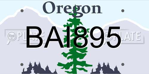 BAI895 Oregon License Plate