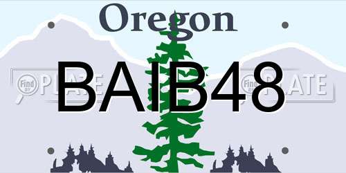 BAIB48 Oregon License Plate