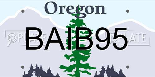 BAIB95 Oregon License Plate