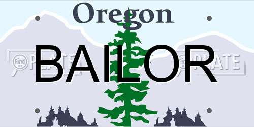BAILOR Oregon License Plate