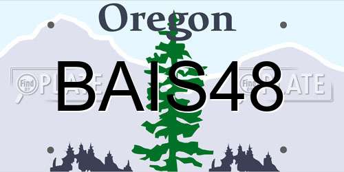 BAIS48 Oregon License Plate