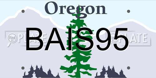 BAIS95 Oregon License Plate