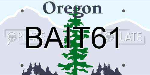 BAIT61 Oregon License Plate