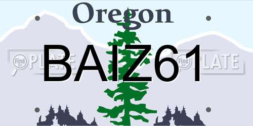 BAIZ61 Oregon License Plate