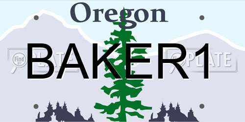 BAKER1 Oregon License Plate