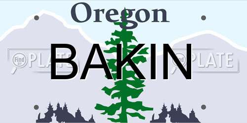 BAKIN Oregon License Plate