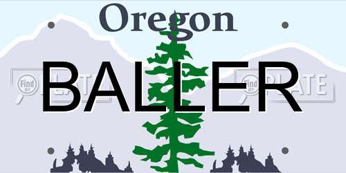 BALLER Oregon License Plate