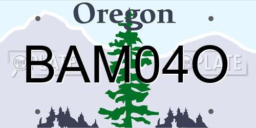 BAM04O Oregon License Plate