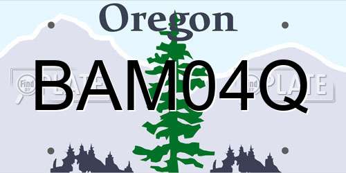 BAM04Q Oregon License Plate