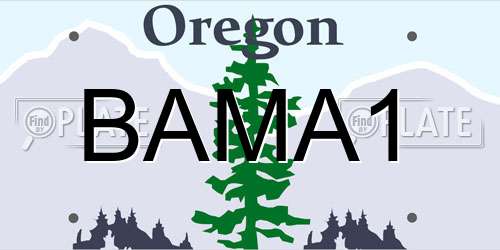 BAMA1 Oregon License Plate