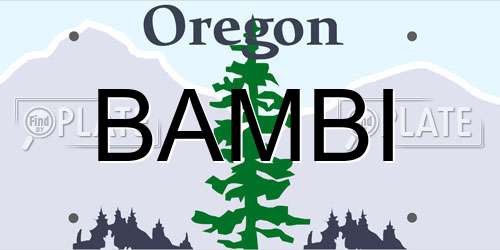 BAMBI Oregon License Plate