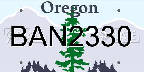 BAN2330 Oregon License Plate
