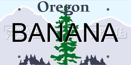 BANANA Oregon License Plate