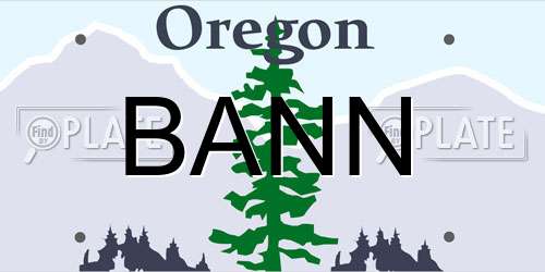BANN Oregon License Plate
