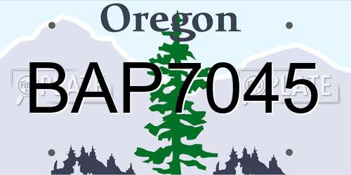 BAP7045 Oregon License Plate