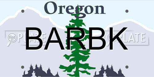 BARBK Oregon License Plate