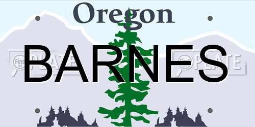 BARNES Oregon License Plate