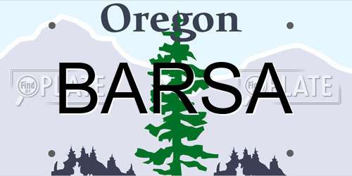 BARSA Oregon License Plate