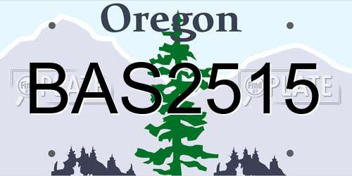 BAS2515 Oregon License Plate
