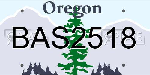 BAS2518 Oregon License Plate