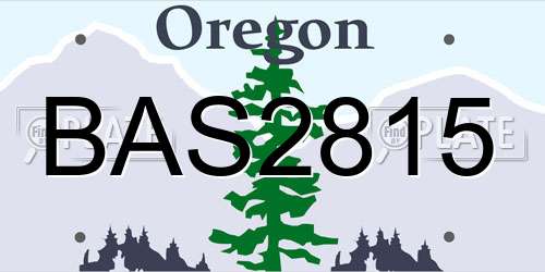 BAS2815 Oregon License Plate