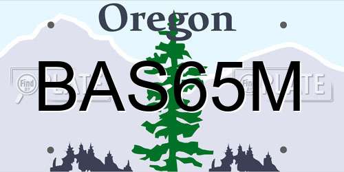 BAS65M Oregon License Plate