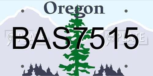 BAS7515 Oregon License Plate