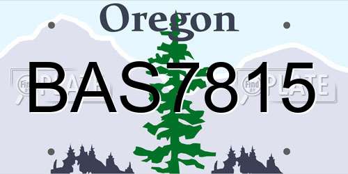 BAS7815 Oregon License Plate