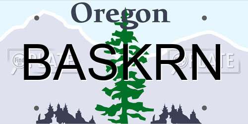 BASKRN Oregon License Plate