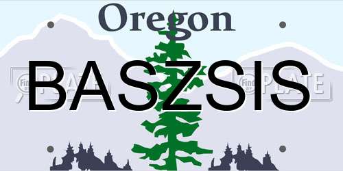 BASZSIS Oregon License Plate