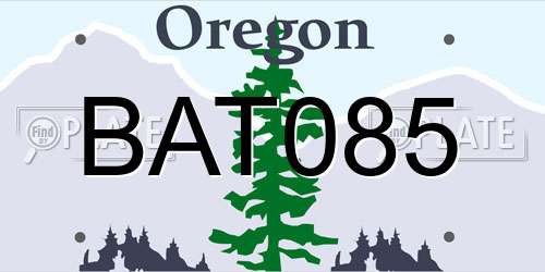 BAT085 Oregon License Plate